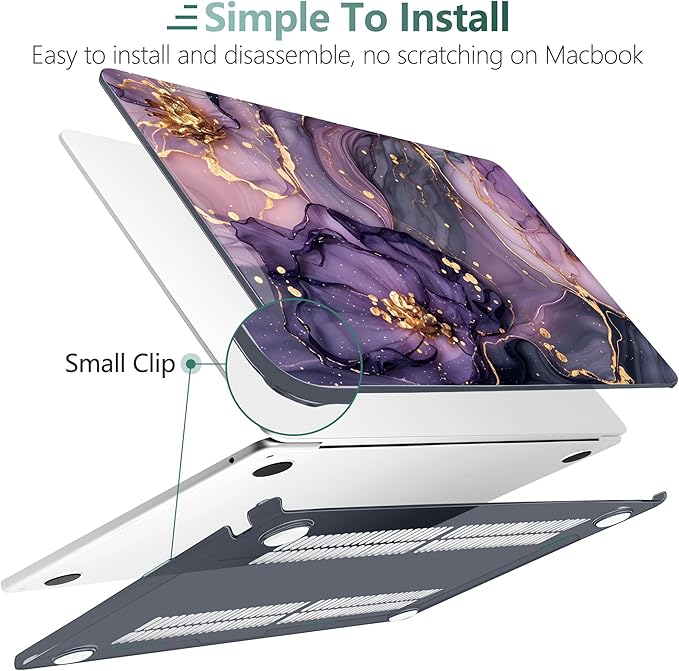 DONGKE Compatible with M5 MacBook Air 15 inch Case 2026 2025-2023 A3448 A3241 A3114 A2941 M4 M3 M2 Liquid Retina Display Touch ID, Protective Hard Shell Cover & Keyboard Skin - Hydrangea
