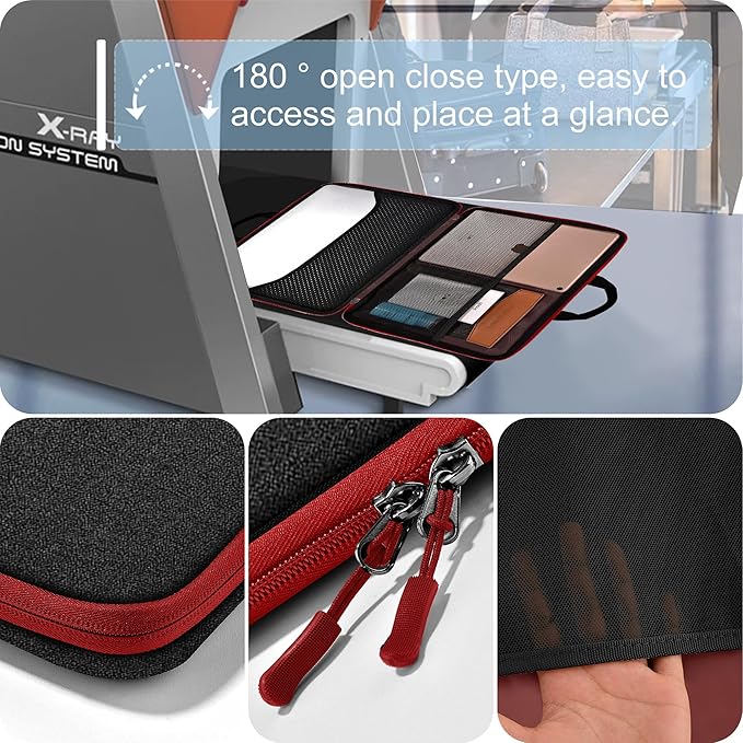Hseok 13 14 inch Laptop Case Sleeve with Small Case,TSA Computer Handbag Compatible with MacBook Neo/Pro 14 M5/M4/M3/M2/M1,All Models 13.3" MacBook Air/Pro,XPS 13/14,Most 13-14 Notebooks,Black-red