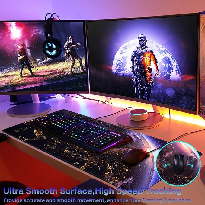 Canjoy Gaming Mouse Pad, Large Extended Mouse Pad Big Computer Mousepad for Home Office Gaming Work 31.5x15.7inch