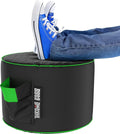 Throne Boss Gaming Footstool - Cover ONLY No Filling - Matching Bean Bag Chair Pouf/Ottoman - Round Gamer Foot Stool Footrest with Drink Holder (Green)