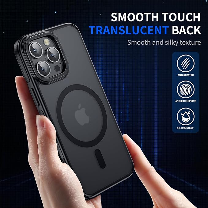 Strong Magnetic Case for iPhone 16 Pro Max [2 Tempered-Glass Screen Protectors] Compatible with MagSafe Shockproof Slim Thin Cover 6.9 inch 16 Pro Max Phone Case,Black Set