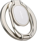 Doflyesky Magnetic Phone Grip for MagSafe Ring Holder, Metal Double Adjustable Gym Finger Ring Grip Kickstand, Removable Phone Grip for iPhone, iPad and Smartphones (Natural Titanium)