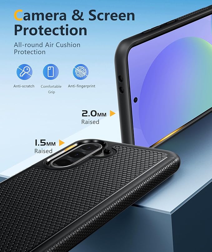 FNTCASE for Galaxy A36-5G Phone Case: Samsung A36 5G Magnetic Cover [Fit for Magsafe] with Screen Protector, Anti-Slip Textured, TPU+PC Dual Layer Shockproof, Military Grade Drop Protection (Black)