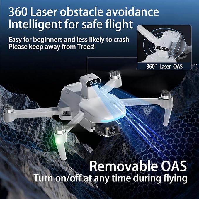 DealPrice Touch Screen Remote Drones with Camera for Adults 4k with Obstacle Avoidance, 3 Axis Gimbal Drone for Adults, GPS Auto Return Home, Follow Me, Long Range, High Wind Resistance, Rainproof, Time-lapse, Flash Lights, Zoom, SD Card Provided