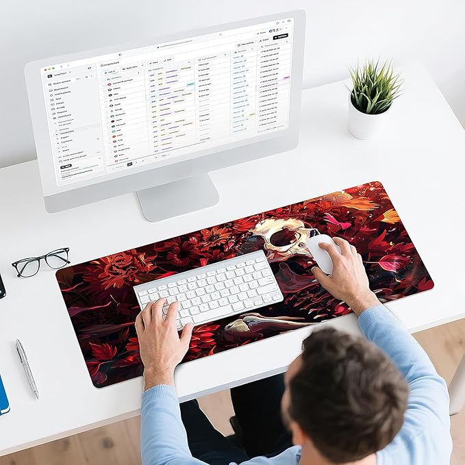 Gaming Mouse Pad - (31.5"×11.8") Skull Large Mouse Pads for Desk - Desk Mat for Keyboard and Mouse with Non-Slip Base, Desks Pad Matfor Game/Office & Home