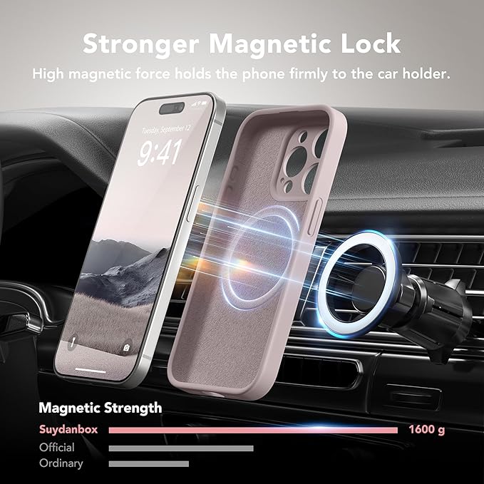 Magnetic for iPhone 13 Pro Case, Compatible with MagSafe, [Full Camera Protection][Screen Protector] Silicone Shockproof Protective Phone Case for iPhone 13 Pro 6.1", Hazel