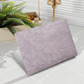 iCasso for MacBook Air 15 inch Case 2026 2025-2023 Release M5 A3448 M4 A3241 M3 A3114 M2 A2941, Texture Leather Plastic Case for MacBook Air 15.3"+ Keyboard Cover + Screen Film, Purple Floral