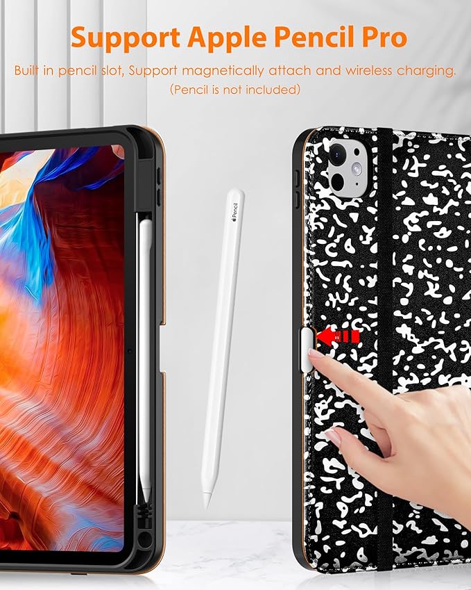 DTTO for iPad Pro 11 inch Case (M5/M4) 2025/2024, Premium Leather Business Folio Stand Cover with Pencil Holder - Auto Wake/Sleep and Multiple Viewing Angles, Book