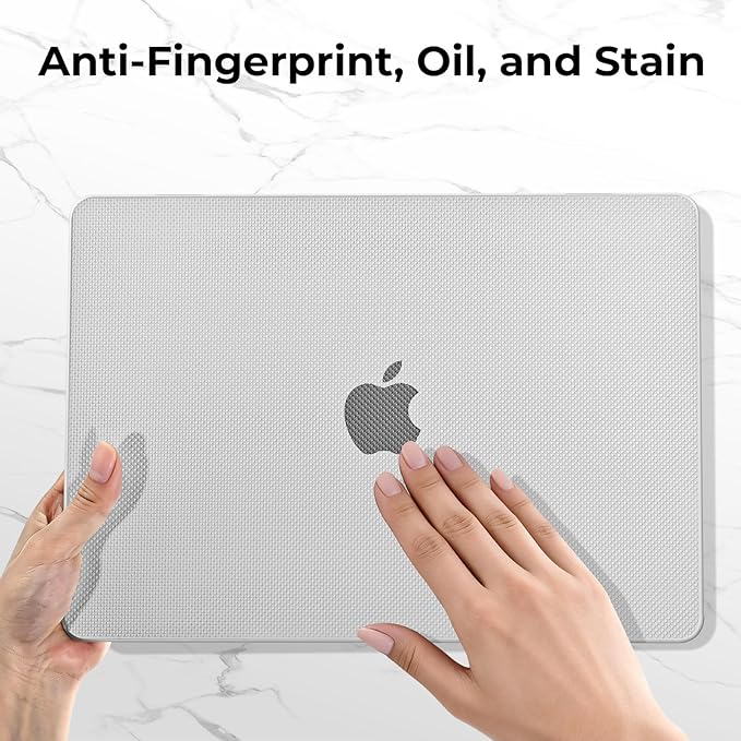 EooCoo Compatible with MacBook Air 13 inch Case M5 2026-2022 M4 M3 M2 Model A3449 A3240 A3113 A2681, Mac Air 13.6 inch Hard Shell & Keyboard Cover & Screen Film & Type-C, Dots Clear