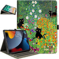 iPad Air 13 inch Case (M4/M3/M2), iPad Pro 12.9 inch Case, iPad Pro 13-Inch (M5/M4) case Shockproof Pencil Holder Multiangle Adjustable Stand/Pocket/Magnetic Closure/Auto Wake Sleep Flowers Garden Cat