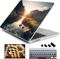 Batianda Premium Case for New MacBook Air 15 inch with M5 M4 M3 M2 Chip 2026 2025 2024 2023 Release, Designed Ultra-Slim Hardshell & Keyboard Cover & Screen Protector 4-in-1 Bundle, Mountain Sunrise