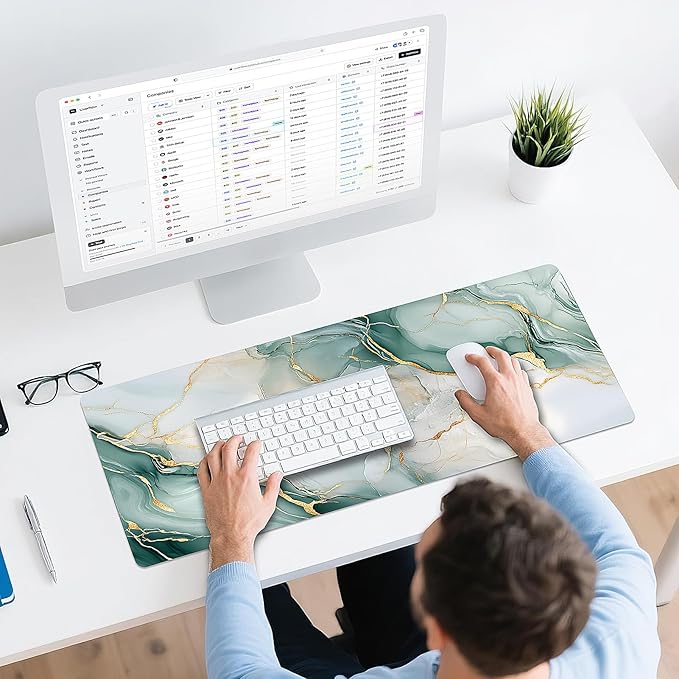 Gaming Mouse Pad - (31.5"×11.8") Marble Large Mouse Pads for Desk - Desk Mat for Keyboard and Mouse with Non-Slip Base, Desks Pad Matfor Game/Office & Home