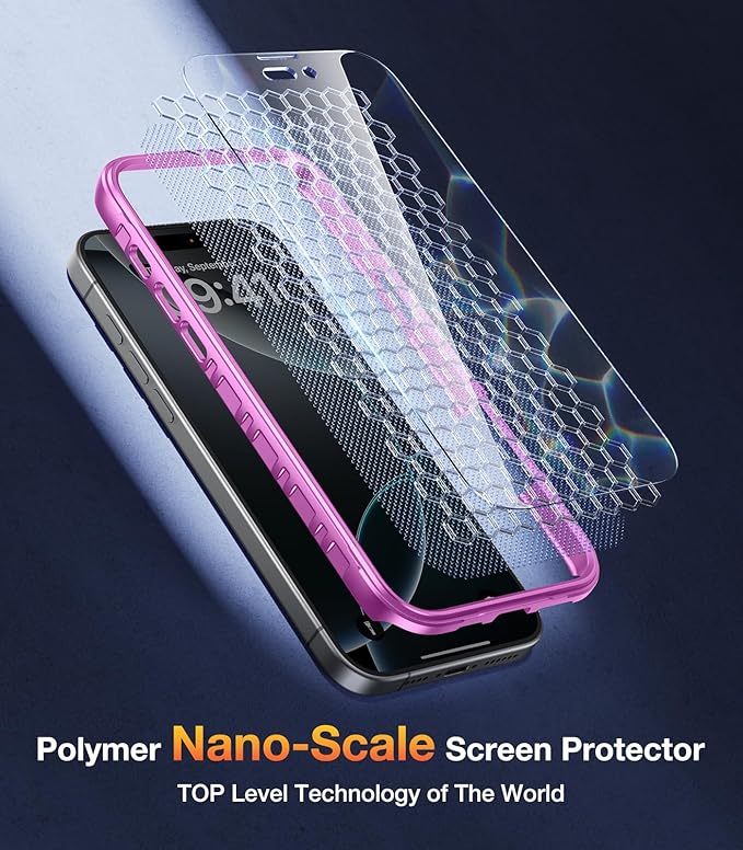 Diaclara Magnetic Designed for iPhone 16 Pro Case, Full Body Rugged with Touch Sensitive Anti-Scratch Screen Protector, Compatible with MagSafe, Soft Bumper Case for iPhone 16 Pro 6.3'', Pink