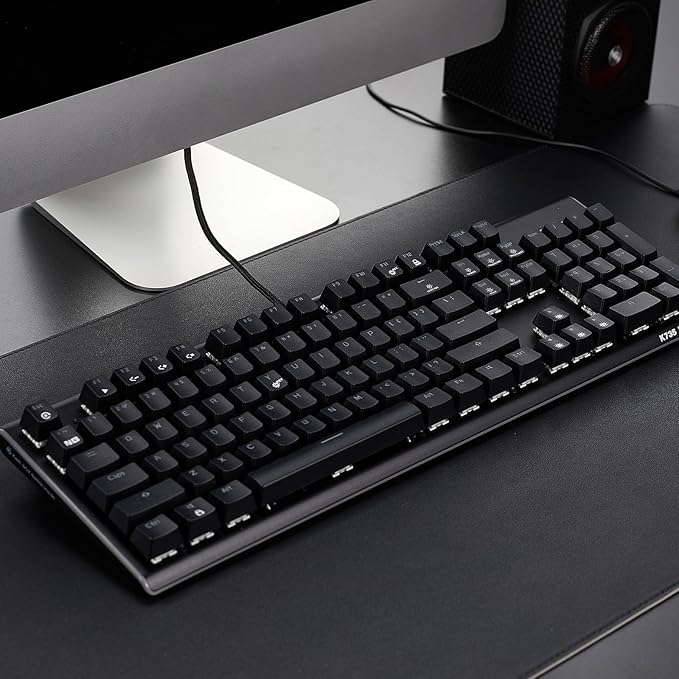 Hexgears GK735 Mechanical Gaming Keyboard Kailh Box White Switch 104 Keys ABS Keycaps Wired Gaming Keyboard with White LED Backlight, Ergonomic Design for Windows Laptop PC Mac (No Light Strip)