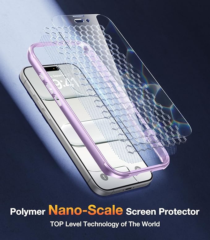 Diaclara Magnetic Designed for iPhone Air Case Full Body Bumper,[Compatible with MagSafe] Military Drop Proof Cover with Built-in Touch Sensitive Anti-Scratch Screen Protector for iPhone 17 Air Purple