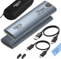 PiBOX India NVMe M2 Enclosure - Dual Protocol USB 3.2 Tool-Free Case, PCI-E Reader, USB-C, M & B+M Keys, 2230/2242/2260/2280 SSDs