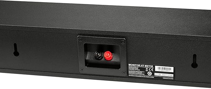 Polk Monitor XT35 Slim Center Channel Speaker - Hi-Res Audio Certified, Dolby Atmos & DTS:X Compatible, 1" Terylene Tweeter & Four 3" Dynamically Balanced Woofers, Wall-Mountable, Midnight Black