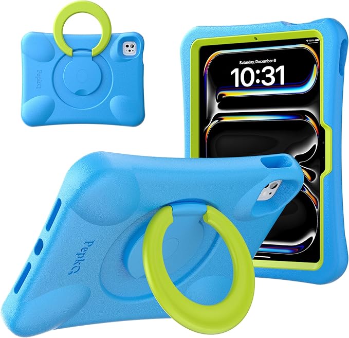 EVA Kid-Proof Case for iPad Pro 11 inch M4 2024 (A2836/A2837),Shockproof Heavy Duty Cover with Stand,Design for Kids Children