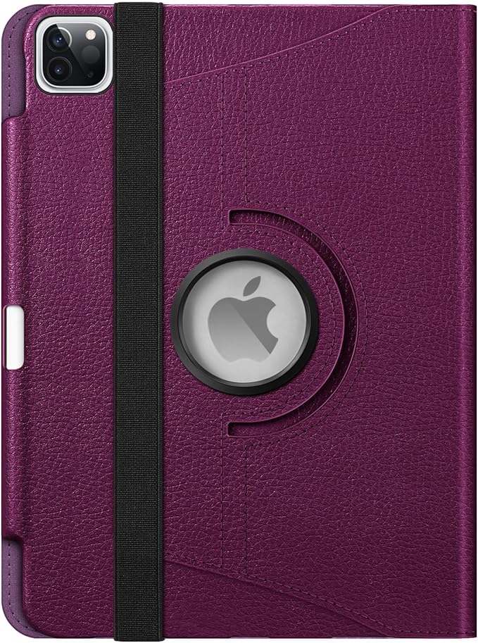 Fintie Rotating Case for iPad Pro 11-inch (4th / 3rd Generation) 2022/2021-360 Degree Swiveling Stand Cover w/Pencil Holder, Auto Sleep/Wake, Also Fit iPad Pro 11" 2nd/1st Gen, Purple