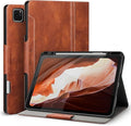 Antbox Case for iPad Pro 12.9'' 6th Generation (2022) 5th/4th/3rd Generation (2021/2020/2018), Built-in Pencil Holder Auto Sleep/Wake Function PU Leather Smart Cover (Brown)