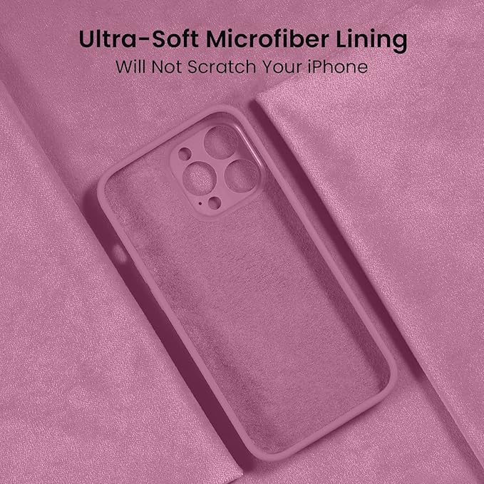 FireNova Designed for iPhone 13 Pro Case, Silicone Upgraded [Camera Protection] Phone Case, Soft Anti-Scratch Microfiber Lining Inside, 6.1 inch, Lilac Purple