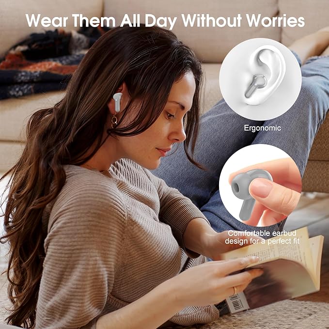 Wireless Earbuds, Bluetooth 5.4 Headphones HiFi Stereo, Bluetooth Earbuds with ENC Noise Cancelling Mic, IP7 Waterproof in Ear Earphones, 48H, LED Display Ear buds for Pad Phones Workout Sports, Grey