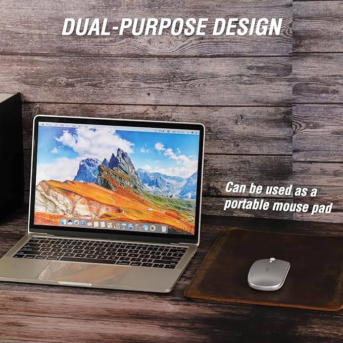 Top Grain Leather 13.3" Slim Laptop Sleeve Case Protector, Minimalist Vintage Design, Handmade, Compatible with MacBook Pro 13.3" MacBook Air M1/M2 ZENBOOK 13.3" & other PC, Coffee 13.3 Inch