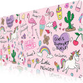 HAOCOO Kawaii Large Desk Mat for Girls, 35.4"x15.7" PU Leather Computer Pad, Waterproof Desk Protector Writing Pad, Cute Office Accessories for Women,Stitched Edges Keyboard Mat for Home