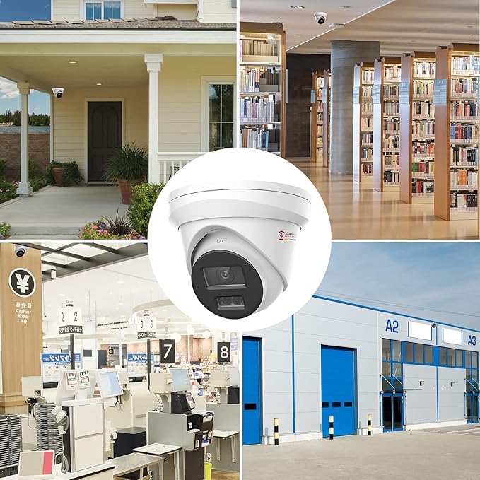 Anpviz 5MP PoE IP Camera with Audio, Full Metal Wired Turret Security Camera Outdoor, Human Vehicle Detection, Smart Color Night Vision, 3072x1728@20fps, 114° FOV, WDR, IP67 Waterproof, IPC-D3053WD-S