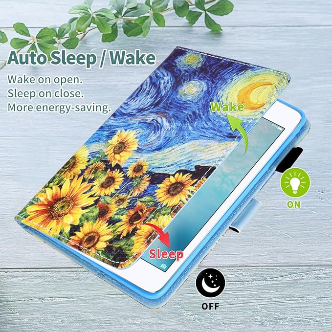 for iPad 9.7 inch Case iPad 6th/5th Generation Case 2018 2017, PU Leather Folio Stand Cute Protective Cover for iPad 9.7 inch/Pro 9.7/Air 2/Air 1, Auto Sleep/Wake, Starry Night