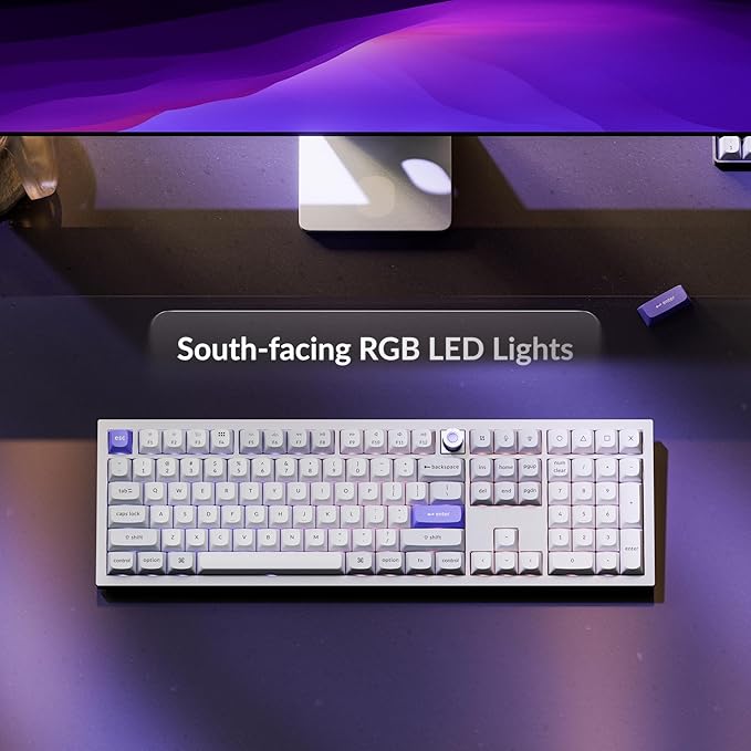 Keychron Q6 HE Wired Hall Effect Keyboard, Rapid Trigger Magnetic Switch Keyboard Hot Swappable, 8000 Hz Polling Rate Full-Size Layout Aluminum, Custom RGB for Mac Windows Linux - White