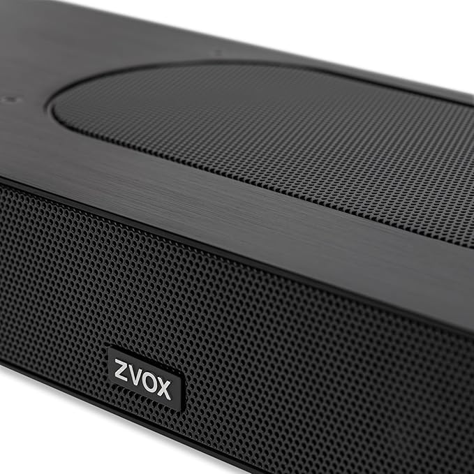 ZVOX AccuVoice AV855 Dialogue Clarifying Soundbar - Patented Hearing Technology with 20 Levels of Voice Boost, Dual Subwoofers, Low-Profile TV Speaker for Home Theater and Smart TV - Black