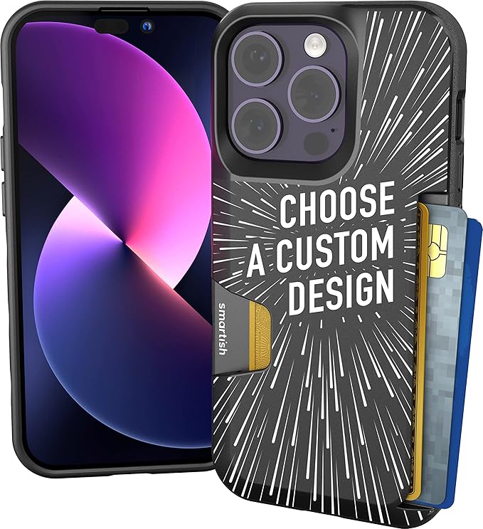 Smartish® iPhone 14 Pro Wallet Case - Wallet Slayer Vol. 1 [Slim + Protective] Credit Card Holder - Drop Tested Hidden Credit Card Slot Cover for Apple iPhone 14 Pro - Custom Prints