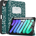 Soke Case for iPad mini 7(A17 Pro) 2024/iPad Mini 6 2021 8.3 inch with Pencil Holder-[Pencil Charging + Auto Wake/Sleep], Soft TPU Back Cover for iPad mini 7th/6th Generation(Book Dark Green)