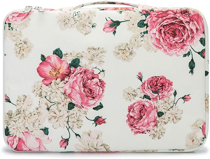 Kinmac 360° Heavy Duty Protective Laptop Sleeve Case Bag Cover with Handle for MacBook Air 13 inch,iPad Pro 13 inch and 13.3 inch HP,Dell,Lenovo,Asus,Acer Laptop (Peony)