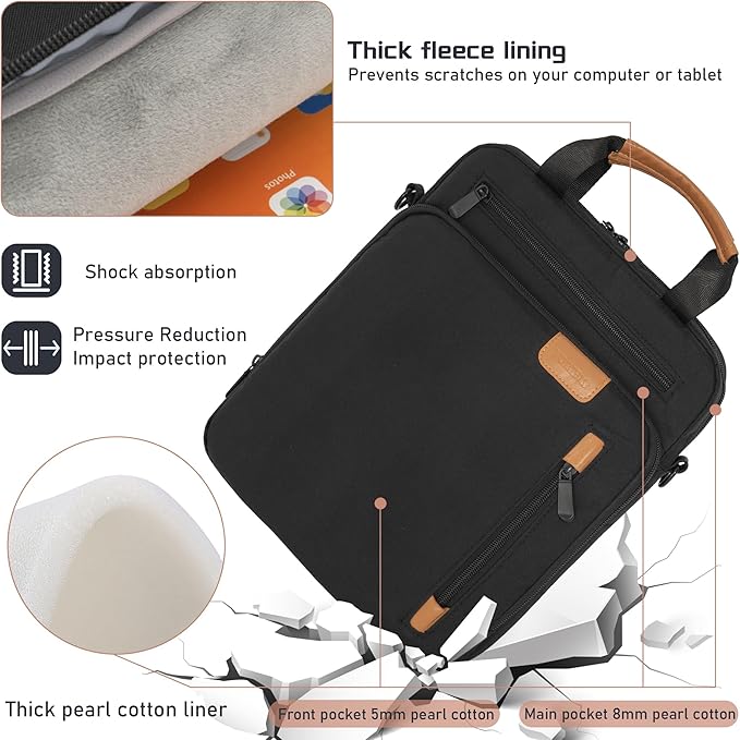 12.9 Inch Tablet Sleeve Bag, Padded Carrying Case for 13" iPad Air M4 M3 M2 2026-2024, iPad Pro M5 M4 M2 M1, Samsung Galaxy Tab S9 FE+/S9+/S8+/S7 FE/S7+ 12.4" 2022/2023, Surface Laptop Go 12.4"