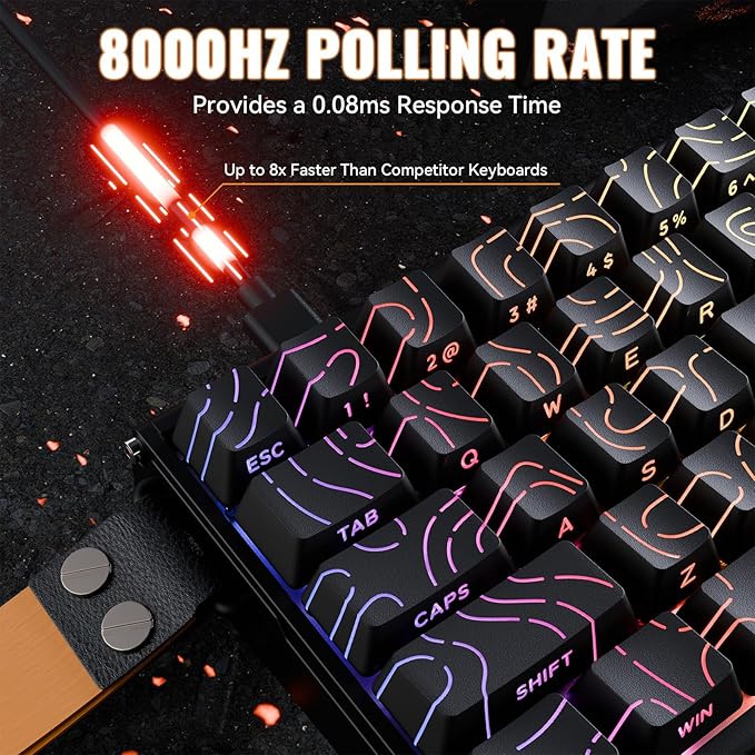 ATTACK SHARK X68MAX HE Wired Rapid Trigger Mechanical Creamy TKL RGB Gaming Keyboard with Full Aluminum CNC,8K Polling,0.005mm Accuracy,Hall Effect Magnetic Switch,NKRO,Driver for PC(Black Contour)