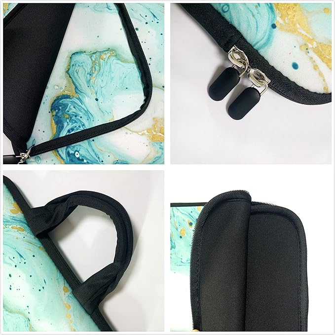 14 15 15.4 15.6 inch Laptop Handle Bag Computer Protect Case Holder Notebook Sleeve Neoprene Cover Soft Carrying Case with Extra Pockets for Dell Lenovo Toshiba HP Chromebook ASUS Acer(Vast Ocean)