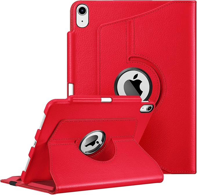 Fintie Rotating Case for iPad Air 11-inch M4/M3/M2 (2026/2025/2024), iPad Air 5th (2022) / 4th Generation 10.9 Inch - 360 Degree Rotating Protective Stand Cover with Pencil Holder, Red