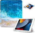 Vimorco for iPad 9th/8th/7th Generation Case 10.2 Inch, fit iPad Air 3rd Generation Case 10.5-inch, for iPad Pro 10.5 Inch Cases Pencil Holder/2 Viewing Stands/Typing Stand/Slim, Ocean Beach