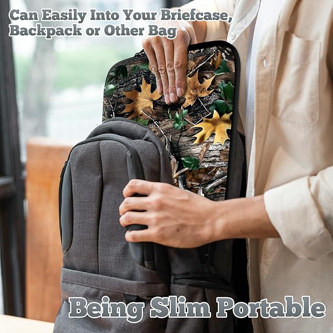 Universal Laptop Sleeve Tablet Case 12 inch, Camo Leaf Slim Carrying Case Durable Handbag Travel Laptop Bag for Surface Pro 9 8 7/Laptop Go 2 3, MacBook Air 11/12