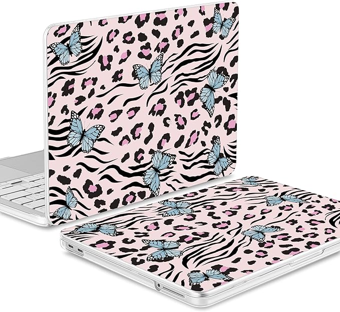 Tuiklol for 2026 MacBook Neo 13 Inch A18 Pro Chip Case, (Model A3404) Anti-Scratch Anti-Drop Slim Hard PC Shell Case with Shockproof Protective MacBook Neo Laptop Cover, Leopard Butterfly