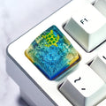 Sea Turtle Artisan Keycap Light Yellow and Blue Ocean R1 SA Profile Custom Sea Creatures Keycaps 1U ESC Handmade Gaming Resin Key Cap Cherry MX Switch Compatible Mechanical Keyboard Turtle Lover Gift