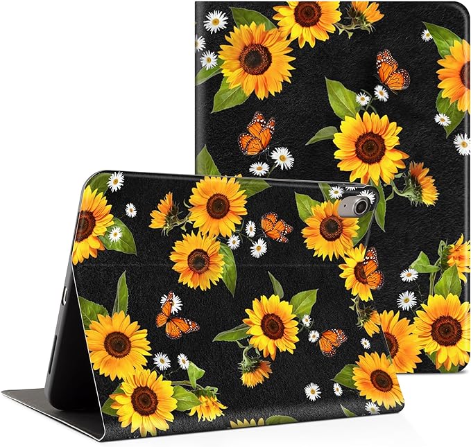 Lokigo for iPad (A16) 11th Generation 11 Inch 2025/10th Generation 10.9 Inch 2022 Case, Black Multi-Angle Viewing Protective Stand iPad 11 10 Case, Auto Wake/Sleep, Daisy