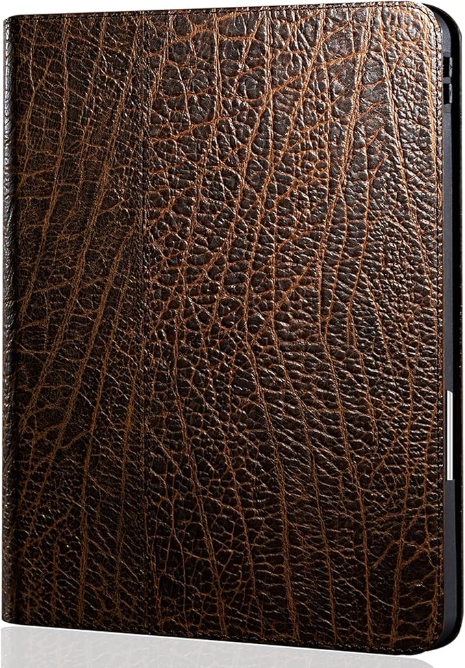 Gexmil Genuine Leather Case for iPad mini 7 (A17 Pro) 2024 / iPad mini 6 Generation 2021 8.3 Inch,Pencil Holder,Protctive Cowhide Cover,Auto Sleep/Wake,Pencil 2 Wireless Charging,Buffalo Pattern