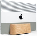 COREMINDED Adjustable Vertical Laptop Stand for Desk, Wooden Laptop Holder, MacBook Pro Stand, Wood Mac Air Dock (Solid Oak)