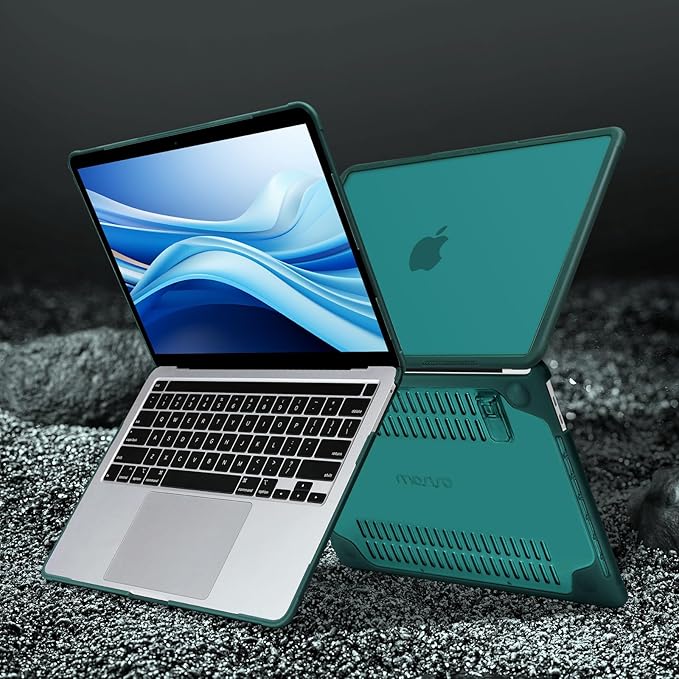 MOSISO Compatible with MacBook Pro 13 inch Case M2 2026-2016 A2338 M1 A2251 A2289 A2159 A1989 A1708 A1706, Heavy Duty Plastic Hard Case with Kickstand&Keyboard Skin&Screen Film&Type C, Teal Green