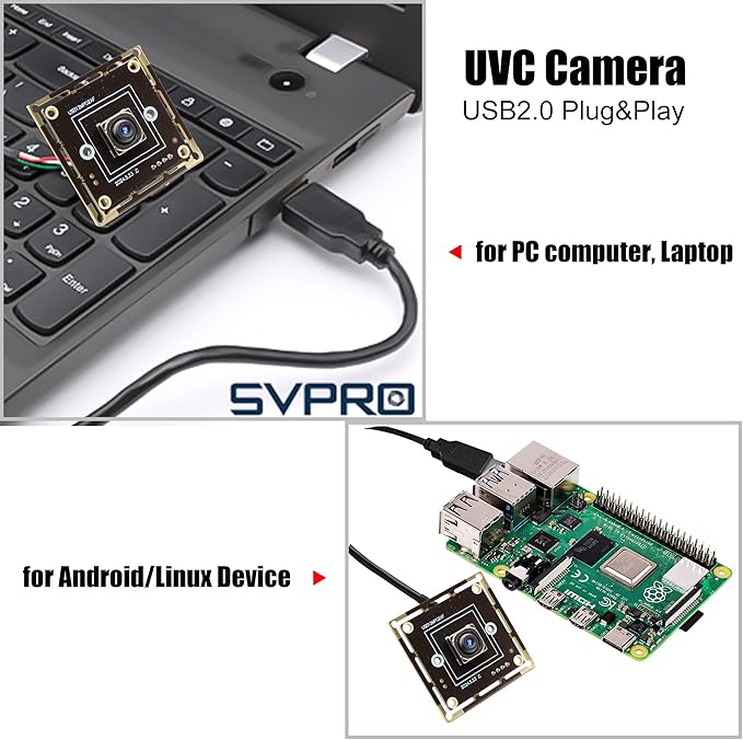 Svpro 12MP Auto Focus USB Camera Module 4K 30fps Webcam Board for Computer UVC USB2.0 1080P 60fps PC Camera 300ms PDAF Fast Auto Focus Camera IMX362 Machine Vision Industrial Camera for Laptop