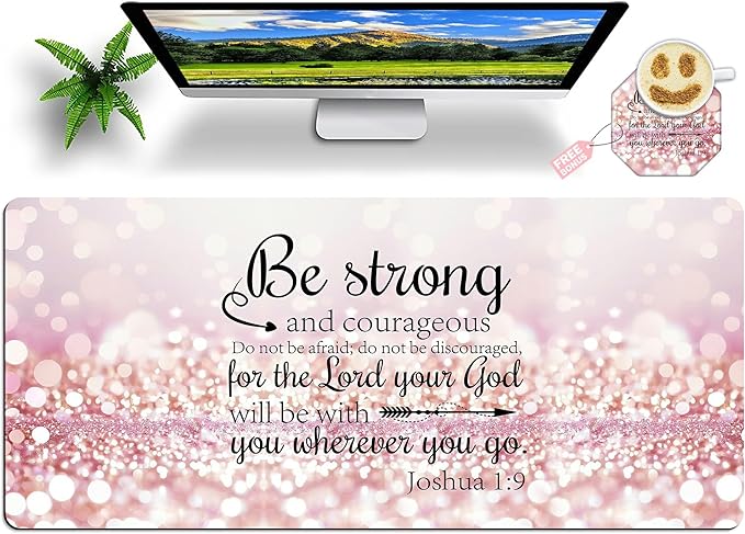 Extended Large Gaming Mouse Pad with Coaster 35.4 x 15.7 Full Desk Mousepad Stitched Edges Desk Pad Extended Large Gaming Mouse Pad for Desk Office Home Ultimate Gaming Desk Mat-Inspiration Quote