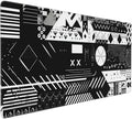 Game Skin Mouse Pad, Esports, Rubber, Anti-Skid, Office Desk Pad, 35.4 x 15.7 inches, Black and White, Rectangular, Gaming